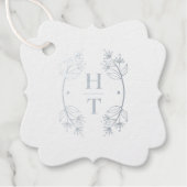 Modernes Monogram Wappen Dusty Blue Wedding Willko Geschenkanhänger (Vorderseite)