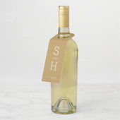 Modernes Monogram Wedding Gold - Farbe bearbeiten Flaschenanhänger (Angewinkelt)