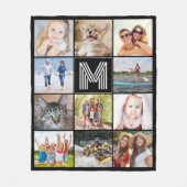 Modernes Monogramm 11 FotoCollage - benutzerdefini Fleecedecke (Vorderseite)