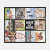 Modernes Monogramm 11 FotoCollage - benutzerdefini Fleecedecke (Vorderseite (Horizontal))