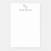 Modernes Monogramm 2 Erstgeschäft Beruflich Post-it Klebezettel (Vorderseite)