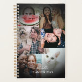 Modernes Monogramm 6 Foto Schwarzer Planer (Vorderseite)