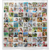 Modernes Monogramm 80 FotoCollage Custom Duschvorhang (Vorderseite)