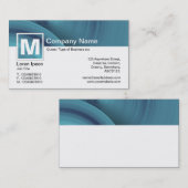 Modernes Monogramm - Abstrakte Räder - Blau Visitenkarte (Vorne/Hinten)