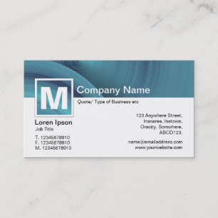Modernes Monogramm - Abstrakte Räder - Blau Visitenkarte