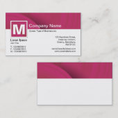 Modernes Monogramm - Abstrakte Räder - Crimson Visitenkarte (Vorne/Hinten)