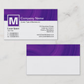 Modernes Monogramm - Abstrakte Räder - Lila Visitenkarte (Vorne/Hinten)