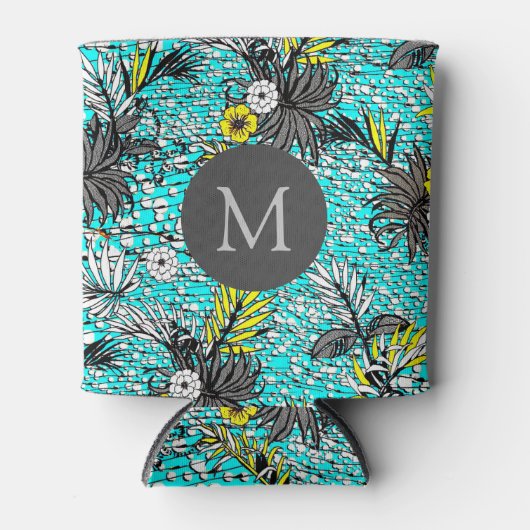 Modernes Monogramm Abstrakter Exotik Dosenkühler (Vorderseite)