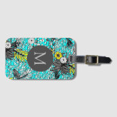 Modernes Monogramm Abstrakter Exotik Gepäckanhänger (Vorderseite (Horizontal))