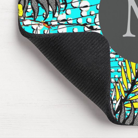 Modernes Monogramm Abstrakter Exotik Mousepad (Ecke)