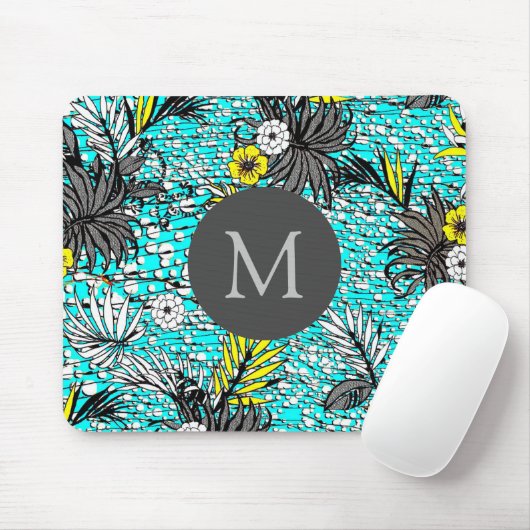 Modernes Monogramm Abstrakter Exotik Mousepad (Mit Mouse)