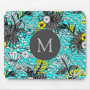 Modernes Monogramm Abstrakter Exotik Mousepad