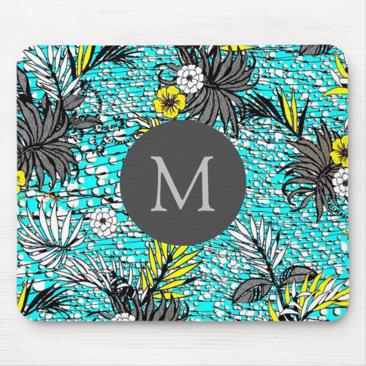 Modernes Monogramm Abstrakter Exotik Mousepad (Vorne)
