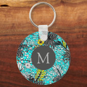 Modernes Monogramm Abstrakter Exotik Schlüsselanhänger (Vorderseite)
