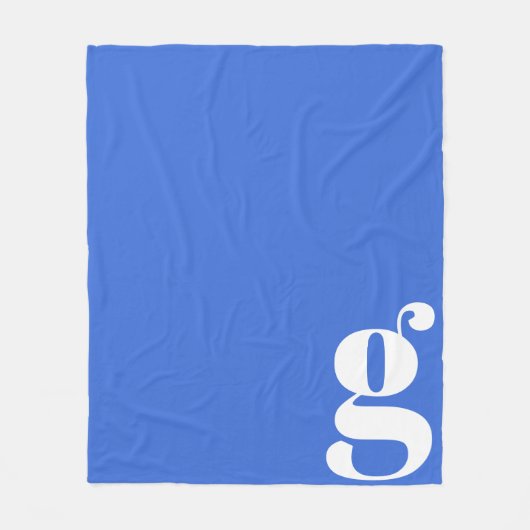 Modernes Monogramm Anfangsbuchstabe Süßes Hellblau Fleecedecke (Vorderseite)