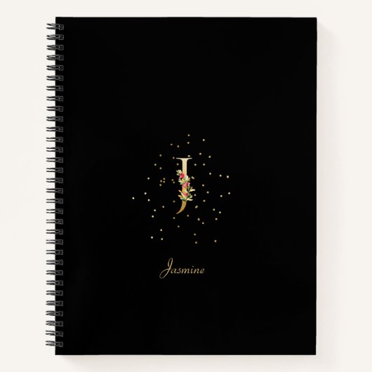 Modernes Monogramm Anfangsbuchstaben J Floral Must Notizblock (Vorderseite)
