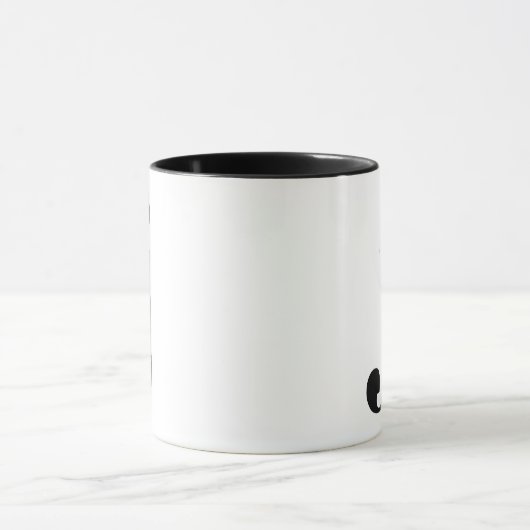 Modernes Monogramm Anfangsbuchstaben J Schwarz und Tasse (Zentrum)