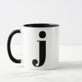 Modernes Monogramm Anfangsbuchstaben J Schwarz und Tasse (Links)