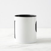 Modernes Monogramm Anfangsbuchstaben q Schwarz und Tasse (Zentrum)