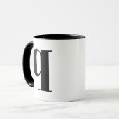 Modernes Monogramm Anfangsbuchstaben q Schwarz und Tasse (Vorderseite Links)