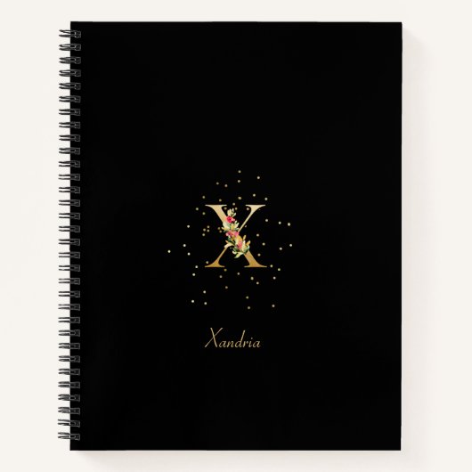 Modernes Monogramm Anfangsbuchstaben X Muster Notizblock (Vorderseite)