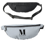 Modernes Monogramm Anfangsname Pulver blau Bauchtasche<br><div class="desc">Moderne Typografie minimalistisch Monogramm Initialdesign,  das zu personalisieren geändert werden kann.</div>