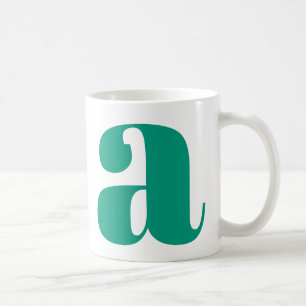 Modernes Monogramm-Anfangsschreiben in Emerald Gre Kaffeetasse