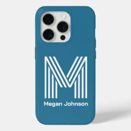 Modernes Monogramm Aquamarin Case-Mate iPhone Hülle