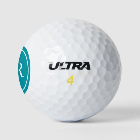 Modernes Monogramm Aquamarin Golfball (Logo)