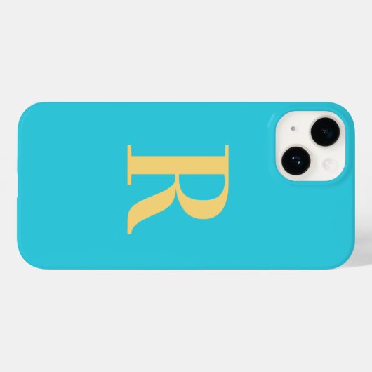 Modernes Monogramm Aquamarines Aqua Case-Mate iPhone Hülle (Rückseite (Horizontal))