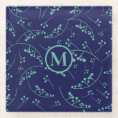 Modernes monogramm aquamarines türkisfarbenes Beer Glasuntersetzer (Vorderseite)