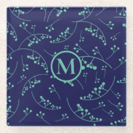 Modernes monogramm aquamarines türkisfarbenes Beer Glasuntersetzer