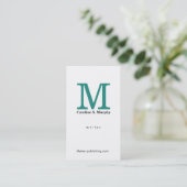 Modernes Monogramm (Aquarell grün) Visitenkarte (Stehend Vorderseite)