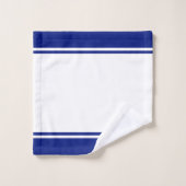 Modernes Monogramm auf Blau und Weiß Badhandtuch Set (Waschlappen)