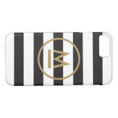 Modernes Monogramm auf fett Streifen Personalisier Case-Mate iPhone Hülle (Rückseite (Horizontal))