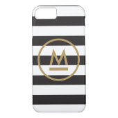 Modernes Monogramm auf fett Streifen Personalisier Case-Mate iPhone Hülle (Rückseite)