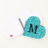 Modernes Monogramm auf stilisierten Aqua-Blätter Notizblock (Innenseite)