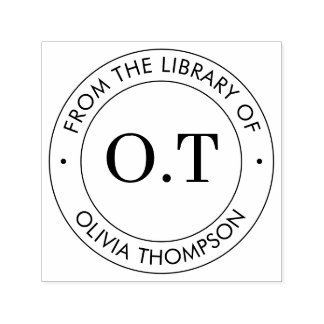 Modernes Monogramm aus der Bibliothek Permastempel