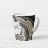 Modernes Monogramm aus Gold und Grau Agate Geode Milchtasse (Rechte Ecke)