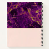 Modernes Monogramm aus Lila und Abstraktem Marmor Notizblock (Rückseite)