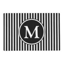 Modernes Monogramm aus schwarzem und weißem Streif