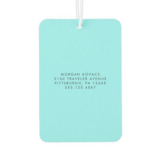 Modernes Monogramm Autolufterfrischer (Rückseite)