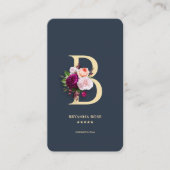 Modernes Monogramm B Beruflich Dunkelblau Visitenkarte (Vorderseite)