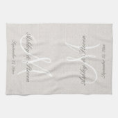 Modernes Monogramm | Beige Geschirrtuch (Horizontal)