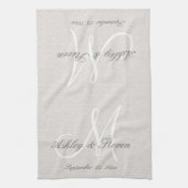 Modernes Monogramm | Beige Geschirrtuch (Vertikal)