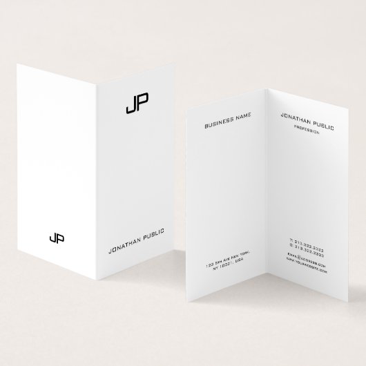 Modernes Monogramm Beruflich elegant Minimalistisc Visitenkarten (Innenseite und Außenseite)