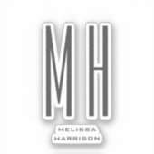 Modernes Monogramm Beruflich Schlicht einfach Aufkleber (Vorderseite)