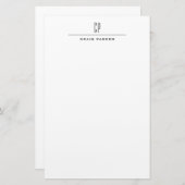 Modernes Monogramm Beruflich Schlicht einfach Briefpapier (Vorne/Hinten)