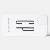 Modernes Monogramm Beruflich Schlicht einfach Mini Case-Mate iPhone Hülle (Rückseite (Horizontal))