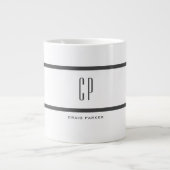 Modernes Monogramm Beruflich Schlicht einfach Mini Jumbo-Tasse (Vorderseite)